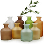 Fall Flower Vases Set of 8, Multi Color Flowers Vases, Mini Glass Vase for Wedding, Floral Arrangements, Thanksgiving Table Centerpieces