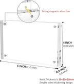 Acrylic 4x6 Picture Frames 4 Pack, Magnetic Photo Picture Display Frames 6 x 4, Double Sided Frameless Desk Picture Frames for Office, UV Protection