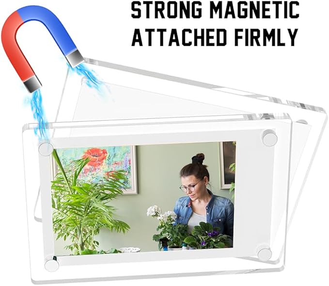 kuchisity® 24 Pack Acrylic Fridge Magnetic Frame for Polaroid, 2.3 x 3.5 In Mini Acrylic Photo Frames for Fujifilm Instax Double Sided Refrigerator Magnet Picture Frame Clear Picture Display Frame