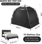 Portable Bed Tent Bed Canopy Queen Size,ONE-Click Sleeping Tent Breathable Indoor Tent Privacy Large Space with 3 Doors for Kids and Adult