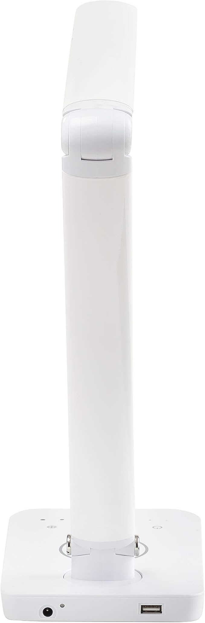 Safco LED Desk Lamp with Built-in Wireless Charging Pad, USB Port, Dimmable, Pivoting Neck, White 1009WH 16"x5"x16.75"