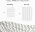 Cozy Bliss Faux Fur Throw Blanket for Couch, Cozy Warm Plush Striped Blanket for Sofa Bedroom Living Room, 60 * 80 Inches Cream White