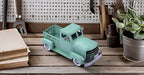 Metal Truck Decor,Farmhouse Truck Decor,Decorative Tabletop Storage & Pick-up Metal Truck Planter,12.5" x 5.75" x 6.25" inches (Green)