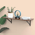 Aluminum Alloy 20 inch x 12 inch Heavy Duty Shelf Bracket ，Max Load 360 LBS, 4-Pack Floating Shelf Brackets Corner Brace Joint Right Angle Bracket Black L Brackets Heavy Duty