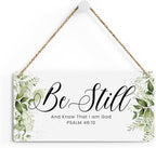Be Still And Know That I Am God Prayer Room Decor Rustic Bible Verse Sign Scripture Printed Wood Sign Wall Art Religious Gifts Faith Based Gifts