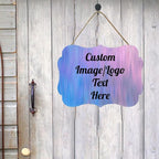 Personalized Wooden Welcome Sign Front Door Decor Personalized Home Sign Door Decorations Customized Image/Text Hanging Door Sign Farmhouse Decorations for Home Office 11.2 * 8 Inch