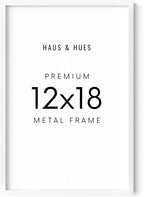 HAUS AND HUES 12x18 White Picture Frame - White 12x18 Frame Aluminum, Vertical & Horizontal Hanging, Shatterproof Plexiglass - Ideal for Home, Room, Office Decor (12x18 in, White)