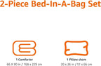 Amazon Basics 2 Piece Soft Microfiber Kids' Comforter and Pillow Sham Set, Twin, Bright Orange, Solid