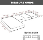 Yates Home Sectional Couch Covers 4 Piece Sofa Cushion Covers for L Shape Couch PU Leather Separate Cushions Couch Chaise Slip Cover for Both Left/Right Sectional Couch(3 Seater + 1 Chaise,Chocolate)