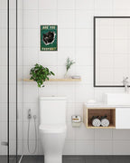 ALKB Are You Pooping Signs Funny Black Cat Sign for Bathroom Wall Decor, Vintage Cat Gift 8 x 12 Inch