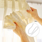 Hotop 60 Pieces 0.98 Inch Metal Drapery Curtain Rings Curtain Hanging Rings and 60 Pieces Metal Curtain Drapery Pin Hooks for Window Door Shower Curtain (White)