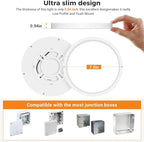 slochi Flush Mount Ceiling Light Fixtures - 3000K-4000K-6500K & 100W Equivalent Flat led Lights for Room Ceiling,Ultra Thin Round White Ceiling Lights for Living Room,Bedroom,Kitchen,Bathroom,Hallway