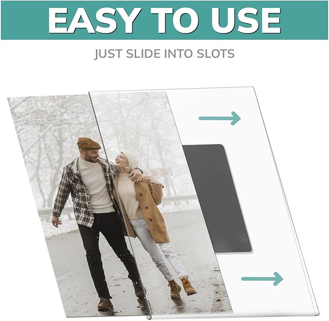 pbf 3-Pack 4x6 & 3-Pack 6x4 Magnetic Picture Frames for Refrigerator | Clear Magnetic Acrylic Frames | Magnetic Photo Holders for Fridge, Locker, Photo Board, Art Display, Sign Holder