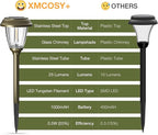 XMCOSY+ Solar Lights Outdoor 10/25 LM LED with 2 Lighting Modes, Solar Garden Lights Glass and Metal, IP65 Waterproof Solar Powered for Yard Pathway Walkway Driveway Patio (6 Pack, Warm White)