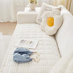 Couch Cover for Dogs Washable, Fuzzy Pet Couch Covers for 3 Cushion Sofa Pet Friendly, Non Slip Sofa Cover (White, 27.6" x 59"/70 x 150cm)