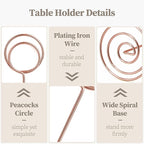Table Number Holders 20Packs - 3.35 Inch Table Number Stands Place Card Holder for Wedding Party Graduation Reception Restaurant Home Photo Picture Office Memo (Rose Gold, 3.35")