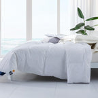 Globon Ultra-Soft Lightweight Down Feather Comforter Queen Size,Breathable Thin Blanket Duvet Insert for Hot Sleeper/Warm Weather,Noiseless Shell,700 Fill Power with Corner Tabs,White…