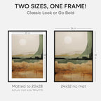 Homeforia Black Wood Frame 24x32, High End Oak 24x32 Large Wooden Poster Frames with Mat 20x28 inch Photo, 24 x 32 Picture Frame Matted to 20 x 28, 32x24 Thin Frame, Tempered Glass, Wall Kit, Set of 1