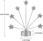 7-Branch Family Desktop Photo Tree Holder Clip Round Base, Card Picture and Memo Desk Frame Display Stand for Wedding Party Christmas Photo Clip Holder Table Numbers (Stars)