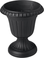 PL00BK Classic Traditional Plastic Urn Planter, Black