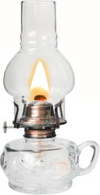 Large Rustic Kerosene Lamp Lantern Chamber Antique Oil Lamps for Indoor Use Home Decor Lighting Vintage Glass Clear (Brown)