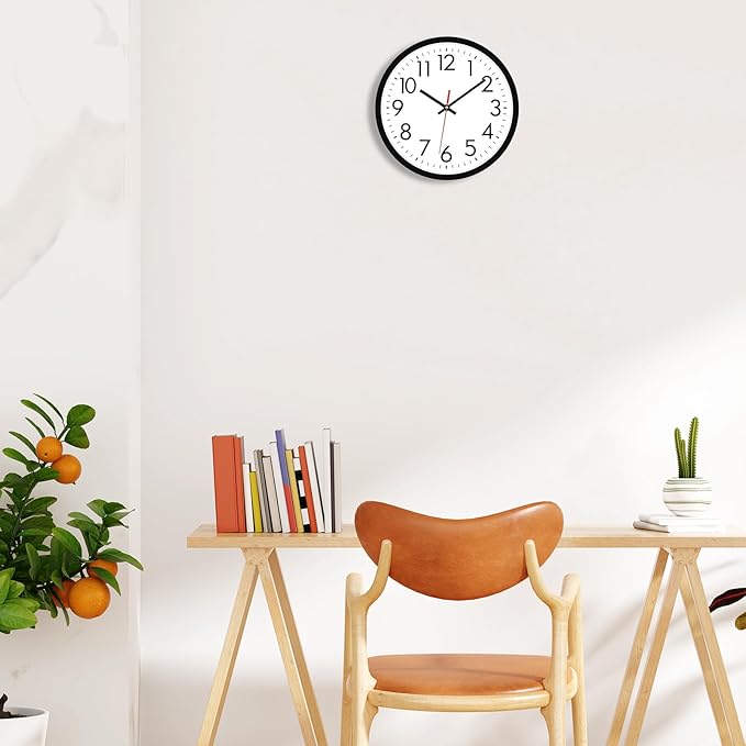 Lumuasky 8 Pack Wall Clock Bulk12 Inch Silent Non-Ticking Round Analog Classic Battery Operated Clocks Quartz Analog Round Wall Clocks for Office Kitchen Home Bedroom Decorative