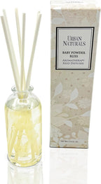 Urban Naturals Baby Powder Bliss Reed Diffuser Set | Made with Essential Oils & Real Botanicals | Powdery Floral Notes, Rose, Geranium, Musk & Cedar | Makes a Great Gift | Made in The USA