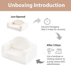 Welnow 2-in-1 Kids Sofa Chair, Convertible Toddler Chair Flip Out Children Sofa Chair with Wave Armrests Folding Kids Play Sofa with Side Pockets & Removable Cover Armchair for Girl or Boy