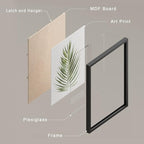 SIGNWIN Framed Banana Palm Monstera Leaf Wall Art, Set of 4 Green Pastel Wall Decor Prints, Nature Wilderness Wall Décor for Living Room, Bedroom - 11"x14" Black