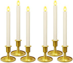 Candlestick Holders 6 PCS Short Metal Taper Candle Holders, KSWING Gold Candle Stick Holders Set, Perfect for Table Centerpiece Mantel Party Wedding Christmas Home Decor, Set of 6