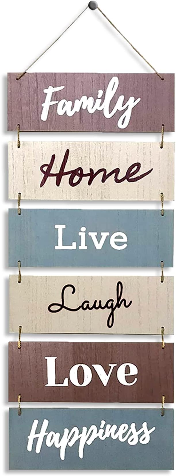 Hanging Wall Decor Sign - Welcome Vertical Wall Art Decorations, Rustic Home Accessories for Living Room, Bedroom, Family, Dining, and Kitchen, Outdoor Signs for House, Live, Laugh, Love Plaques