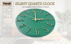 Wall Clock, Silent Clock, Wall Clocks Battery Operated， 12 inch Modern Wall Clock, Suitable for Offices, Living Rooms, Kitchens, Homes, Schools (Grass Green Without Second Hand)
