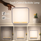 WILIT Bedside Lamp with Qi Wireless Charger, A13 Table lamp 3 Step Dimmable Touch Control Desk Lamp for for Living Room, Bedroom, Kids Room.