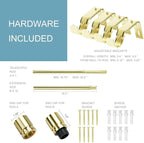 Curtain Rods for Windows 16 to 170 Inches Adjustable Length 1 Inch Diameter Window Curtain Rod with Aluminium Finials, Gold