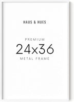 HAUS AND HUES 24x36 White Poster Frame - 24x36 Inch White Aluminum Frame for Large Photos