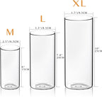 Hurricane Candle Holders 24 PCS Cylinder Flower Vases, Pillar Votives Floating Candles Holder, Clear Glass Vase for Wedding Party Decoration 10" 7.8" 6"