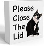 Funny Bathroom Decor, Funny Bathroom Wall Art, Black and White Bathroom Decor, Boho Bathroom Decor, Bathroom Decor for Shelves, Wooden Box Decor Sign for Home Farmhouse Living Room Table Shelf