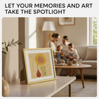 Homeforia 8x8 Picture Frame Gold, High End Metal 8 x 8 Square Photo Frames with Mat 6 by 6, 8x8 Poster Frame Matted to 6x6 inches Print, 8by8 Wall or Tabletop Frame, Tempered Glass, Wall Kit, Set of 1