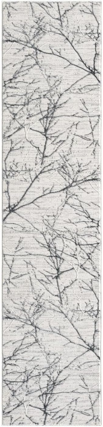 LUXE WEAVERS Modern Abstract Nature Cream Gray 2x8 Runner Rug, Non-Shedding Hallway Carpet