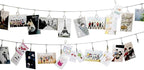 Multi-Purpose Steel Wall Hanging Photo Display Cable Wire Rod String with 12 Clips for Hanging Photos Notes and Artworks (Alligator clip)
