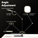LED Desk Lamp for Home Office, Eye-Caring Modern Desk Light, 3 Color Temperature 10 Brightness Computer Light, Dimmable Desk Light with Memory & Timer Func, Metal Swing Arm Table Lamp