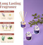 Folkulture Reed Diffusers for Home, Set of 3-5 oz | Sleep Diffuser Oil with Sticks for Bathroom Decor Accessories, Living Room, Office, Desk| Natural Essential Oils | Housewarming Gifts | Lavender