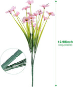20 Bundles Artificial Flowers Outdoor UV Resistant Fake Flowers No Fade Faux Plastic Plants Garden Porch Window Box Decorating(Pink)…