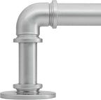 Silver Curtain Rods 18 to 45 in,Wraparound Curtain Rods,Adjustable Length,1 in Diameter Pipe,Wall or Ceiling Mounted,for Bedroom and Living Room (Silver 18” to 45”)
