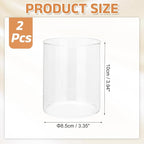 uxcell Hurricane Candle Holder (H:3.9" OD:3.4"), Pillar Floating Candles Holder Clear Glass Cylinder Flower Vases for Table Centerpiece Wedding Party Home Decoration 2Pcs