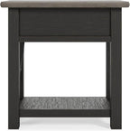 Signature Design by Ashley Tyler Creek Chair Side End Table, Light Brown & Whitewash