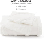 Bedsure Cotton Duvet Cover Queen Size - Tufted Arch Design Duvet Cover Set, 3-Piece Shabby Chic Boho Bedding, Soft and Breathable Bedding Set for All Seasons (Beige, Queen, 90"x90")