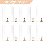 NUPTIO Hurricane Glass Candle Holder: 10 Pcs Vintage Wood Candlestick Holders 14 inch Bulk Wooden Candle Sticks Holder with Bottomless Cylinder Candleholder for Outdoor Wedding Holiday Event Decor