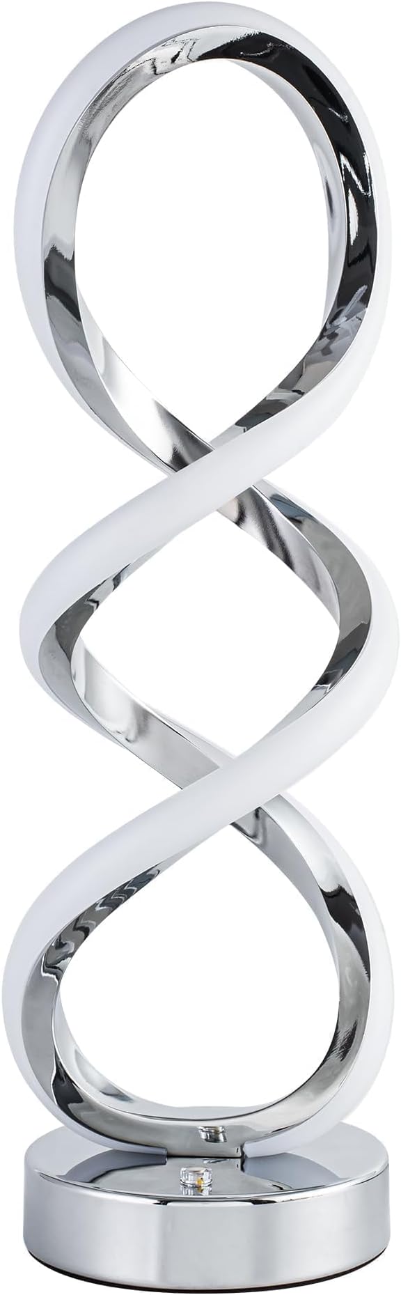 Modern Spiral RGB Table Lamp, Touch Dimmable Bedside Lamp, 7 Colors 10 Light Modes Spiral Design Table Lamp, Unique Nightstand Lamp for Living Room, Bedroom, Cool Lamps, Sliver