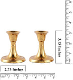 Rely+ Candlestick Holders Set of 2 Mini Stand Dinning Table Centerpiece Candle Holders Taper Candlesticks Holders Decor Home Candle Holder for Mantel Decorations (Gold)